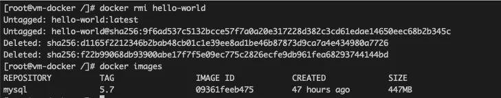 删除hellor-world镜像