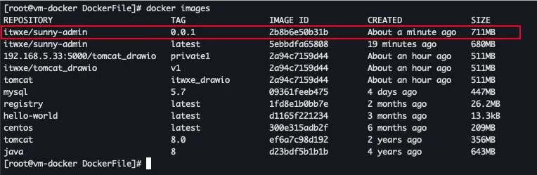 maven打包镜像上传结果2