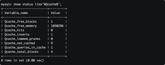 缓存的运行信息